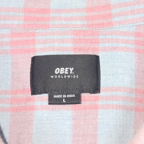 Large Obey Button Down Shirt. - Picture 3 of 3